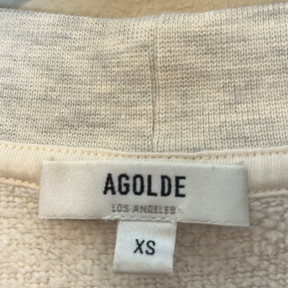 AGOLDE Shaw V-Neck Vest Oversized In Oatmeal Size XS - Picture 5 of 8